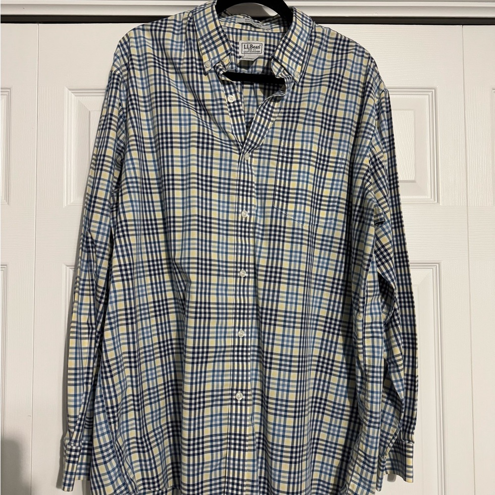 L.L. Bean Men's Blue Plaid Shirt